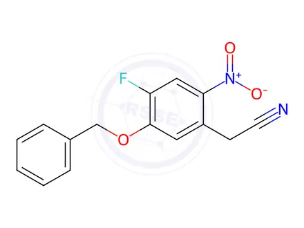 Chemical structure of 2-(5-(Benzyloxy)-4-fluoro-2-nitrophenyl)acetonitrile