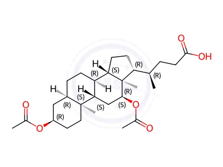 Chemical structure of 3α,12α-Diacetoxy-5β-cholan-24-oic acid