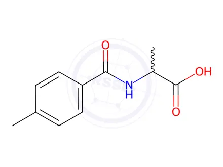 Chemical structure of Alanine, N-(4-methylbenzoyl)-