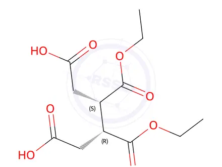 Chemical structure of (3R,4S)-3,4-BIS(ETHOXYCARBONYL)HEXANEDIOIC ACID