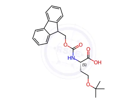 Chemical structure of N-(((9H-fluoren-9-yl)methoxy)carbonyl)-O-(tert-butyl)-L-homoserine