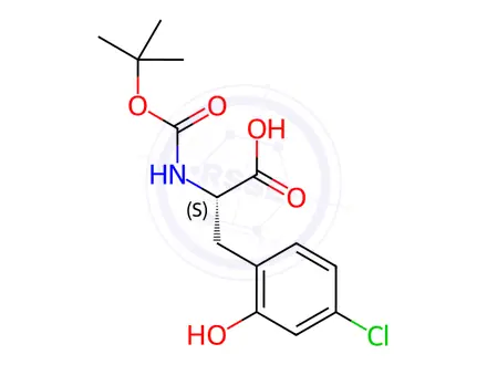 Chemical structure of (2S)-2-{[(tert-butoxy)carbonyl]amino}-3-(4-chloro-2-hydroxyphenyl)propanoic acid
