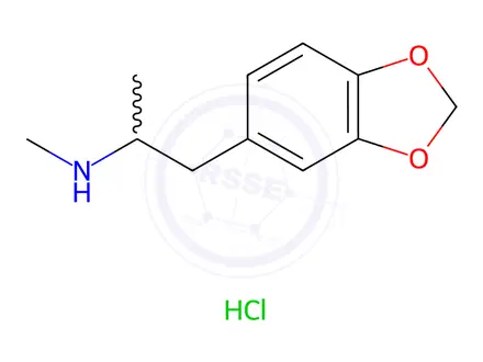 Chemical structure of MDMA hydrochloride