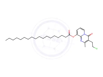 Chemical structure of 3-(2-Chloroethyl)-2-methyl-4-oxo-4H-pyrido[1,2-a]pyrimidin-9-yl stearate