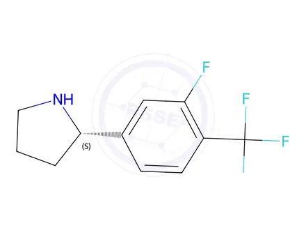 Chemical structure of (S)-2-(3-fluoro-4-(trifluoromethyl)phenyl)pyrrolidine
