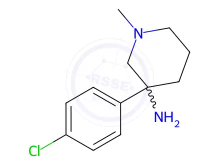 Chemical structure of 3-(4-Chlorophenyl)-1-methylpiperidin-3-amine
