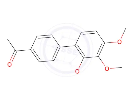 Chemical structure of 2,3,4-trimethoxy-4'-acetyl-1,1'-biphenyl