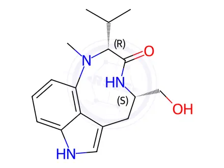 Chemical structure of (+)-Indolactam V