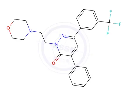 Chemical structure of 2-(2-Morpholinoethyl)-4-phenyl-6-(3-(trifluoromethyl)phenyl)pyridazin-3(2H)-one