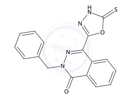 Chemical structure of 2-benzyl-4-(5-sulfanyl-1,3,4-oxadiazol-2-yl)-1,2-dihydrophthalazin-1-one