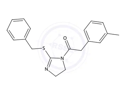 Chemical structure of 1-(2-(Benzylthio)-4,5-dihydro-1H-imidazol-1-yl)-2-(m-tolyl)ethan-1-one