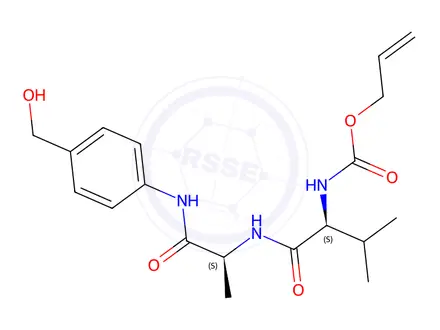 Chemical structure of alloc-L-Val-L-Ala-PABOH