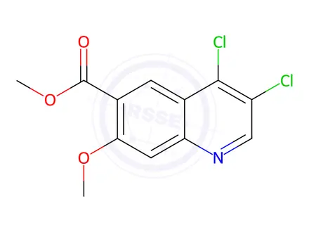 Chemical structure of Methyl 3,4-dichloro-7-methoxyquinoline-6-carboxylate