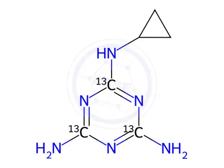 Chemical structure of Cyromazine-13C3