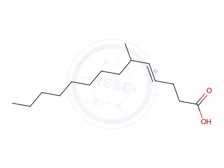 Chemical structure of 6-Methyl-4-tetradecenoic Acid