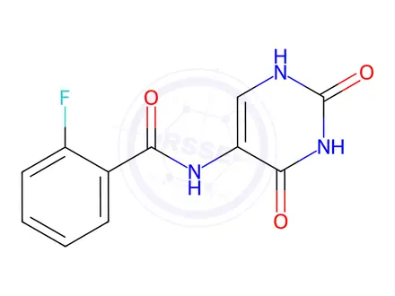 Chemical structure of Benzamide, 2-fluoro-N-(1,2,3,4-tetrahydro-2,4-dioxo-5-pyrimidinyl)-(9CI)