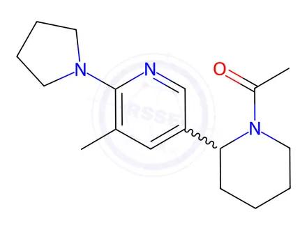 Chemical structure of 1-(2-(5-Methyl-6-(pyrrolidin-1-yl)pyridin-3-yl)piperidin-1-yl)ethanone