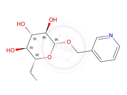 Chemical structure of 3-Pyridinylmethyl beta-D-glucopyranoside