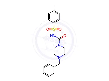 Chemical structure of N-((4-Methylphenyl)sulfonyl)(4-benzylpiperazinyl)formamide