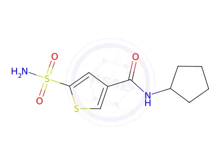 Chemical structure of N-cyclopentyl-5-sulfamoylthiophene-3-carboxamide