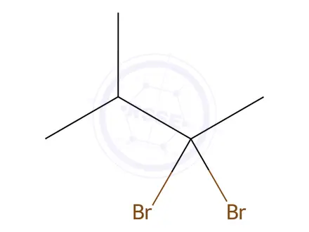 Chemical structure of 3,3-dibromo-2-methylpentane