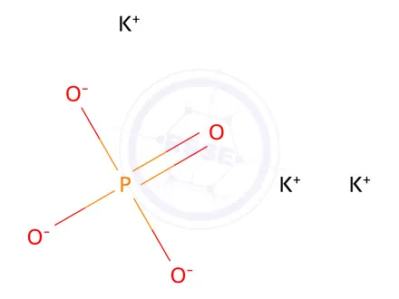 Chemical structure of phosphoric acid, potassium salt