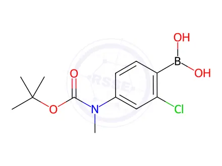 Chemical structure of 4-(N-Boc-N-methylamino)-2-chlorophenylboronic acid