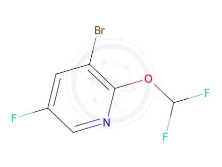 Chemical structure of 3-Bromo-2-(difluoromethoxy)-5-fluoropyridine