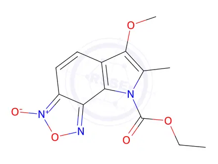 Chemical structure of 8-(ETHOXYCARBONYL)-6-METHOXY-7-METHYL-6H-[1,2,5]OXADIAZOLO[4,3-E]INDOL-3-IUM-3-OLATE