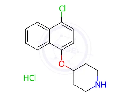 Chemical structure of 4-[(4-Chloro-1-naphthyl)oxy]piperidine hydrochloride