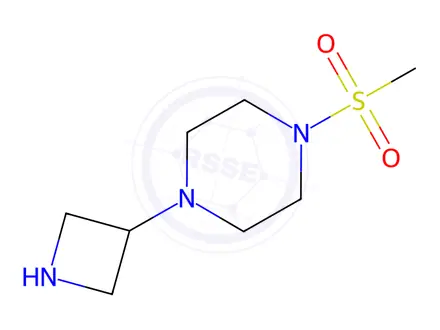Chemical structure of Piperazine, 1-(3-azetidinyl)-4-(methylsulfonyl)-, hydrochloride (1:2)