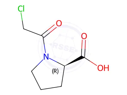 Chemical structure of (R)-1-(2-chloroacetyl)pyrrolidine-2-carboxylic acid