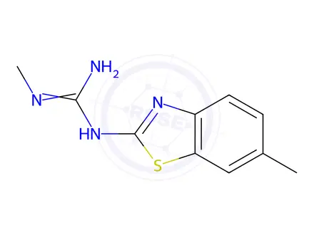 Chemical structure of Guanidine, 1-methyl-3-(6-methyl-2-benzothiazolyl)-(8CI)