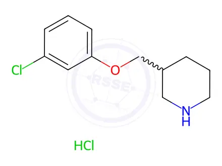 Chemical structure of 3-[(3-Chlorophenoxy)methyl]piperidinehydrochloride