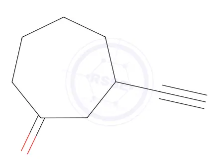 Chemical structure of Cycloheptanone, 3-ethynyl-(9CI)