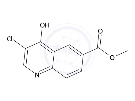 Chemical structure of Methyl 3-chloro-4-oxo-1,4-dihydroquinoline-6-carboxylate