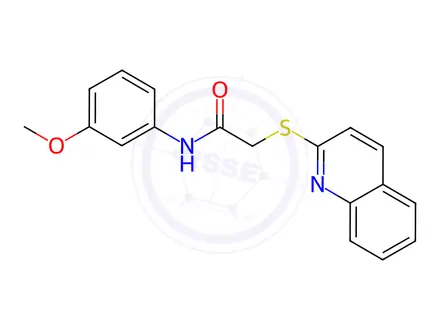 Chemical structure of N-(3-Methoxyphenyl)-2-(quinolin-2-ylthio)acetamide