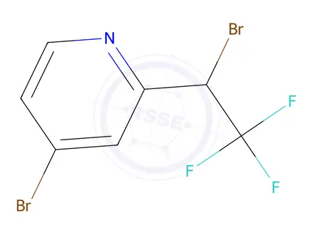 Chemical structure of 5-bromo-2-(1-bromo-2,2,2-trifluoroethyl)pyridine