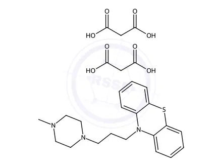 Chemical structure of 10-[3-(4-methylpiperazin-1-yl)propyl]-10H-phenothiazine dimalonate