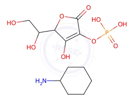 Chemical structure of L-Ascorbic acid 2-(dihydrogen phosphate) cyclohexanamine-