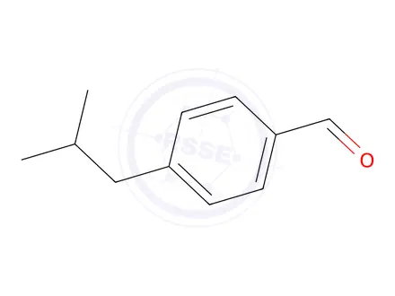 Chemical structure of Benzaldehyde, 4-(2-methylpropyl)-