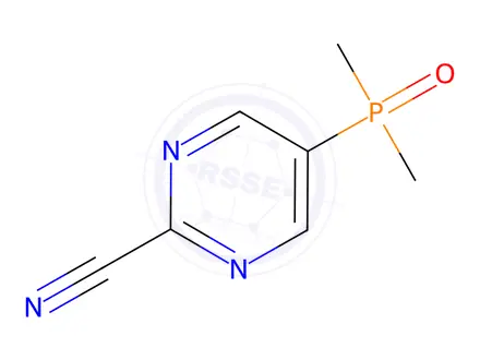 Chemical structure of 5-(Dimethylphosphoryl)pyrimidine-2-carbonitrile