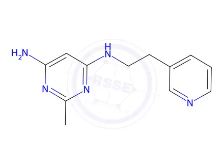 Chemical structure of 2-methyl-n4-(2-(pyridin-3-yl)ethyl)pyrimidine-4,6-diamine
