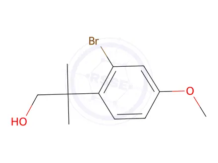 Chemical structure of 2-(2-Bromo-4-methoxyphenyl)-2-methylpropan-1-ol