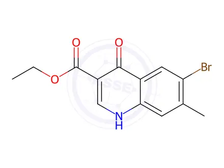 Chemical structure of Ethyl 6-bromo-7-methyl-4-oxo-1,4-dihydroquinoline-3-carboxylate
