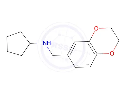 Chemical structure of N-((2,3-dihydrobenzo[b][1,4]dioxin-6-yl)methyl)cyclopentanamine
