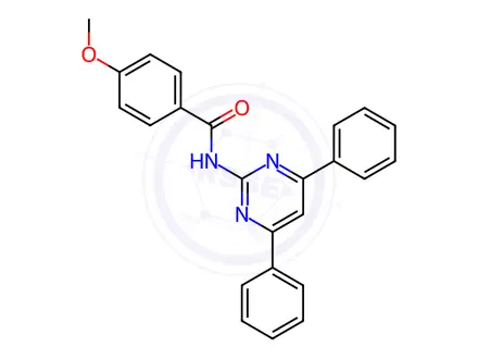Chemical structure of N-(4,6-Diphenylpyrimidin-2-yl)-4-methoxybenzamide