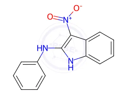 Chemical structure of 3-Nitro-N-phenyl-1H-indol-2-amine