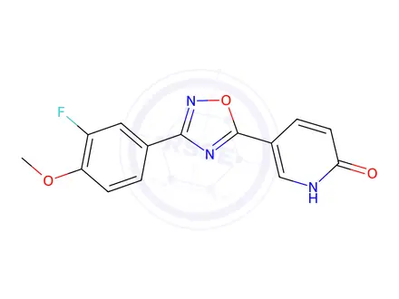 Chemical structure of 5-[3-(3-Fluoro-4-methoxyphenyl)-1,2,4-oxadiazol-5-yl]-1,2-dihydropyridin-2-one
