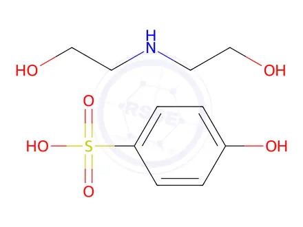 Chemical structure of p-hydroxybenzenesulphonic acid, compound with 2,2'-iminodiethanol (1:1)